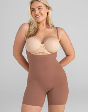 Open-Bust Mid-Thigh Bodysuit