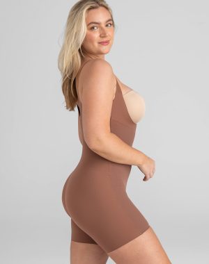 Open-Bust Mid-Thigh Bodysuit
