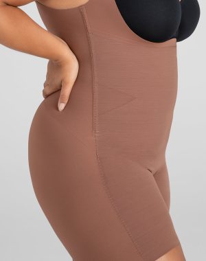 Open-Bust Mid-Thigh Bodysuit